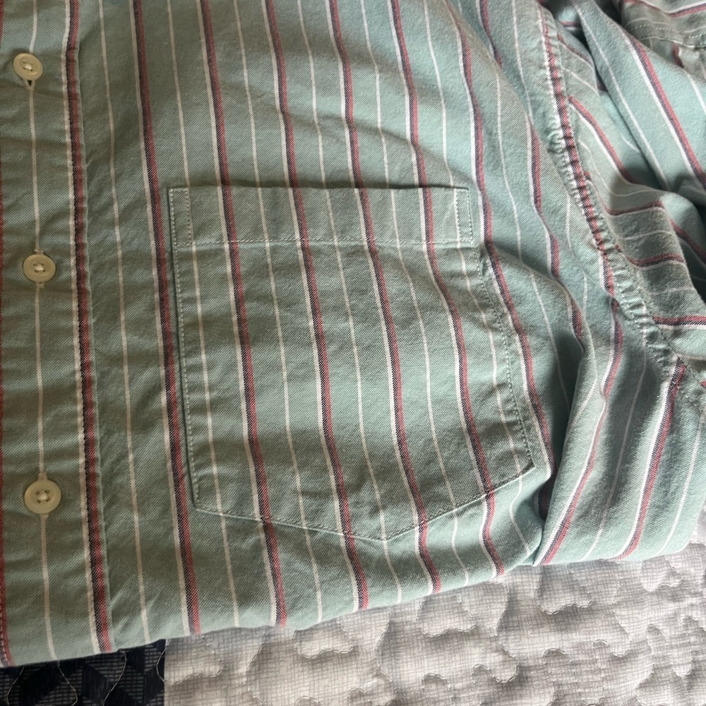 American Eagle Outfitters Mint and Red Striped Shirt - Picture 9 of 10